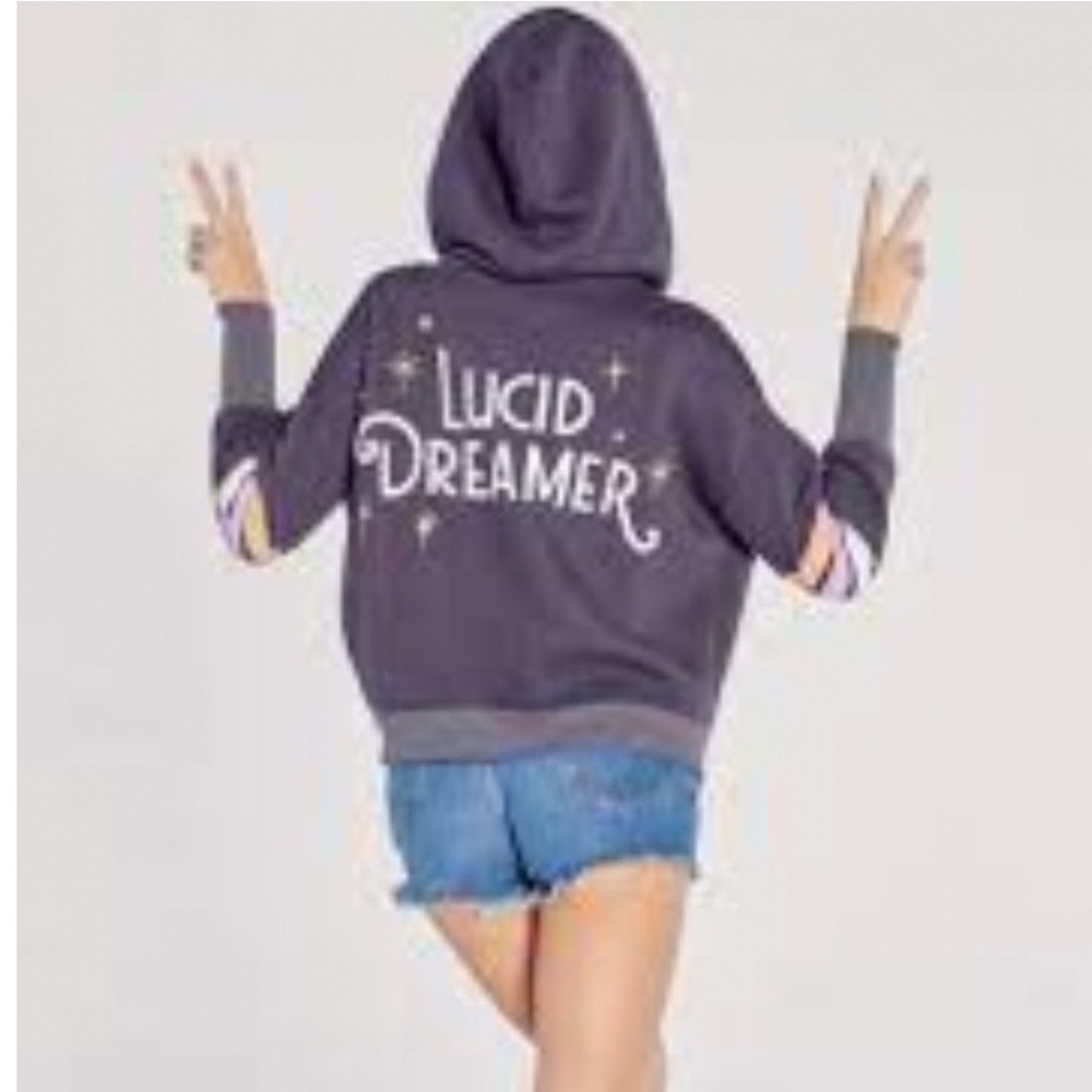Wildfox Lucid Dreamer Theo Hoodie Sweatshirt Cropped Boxy Size Large